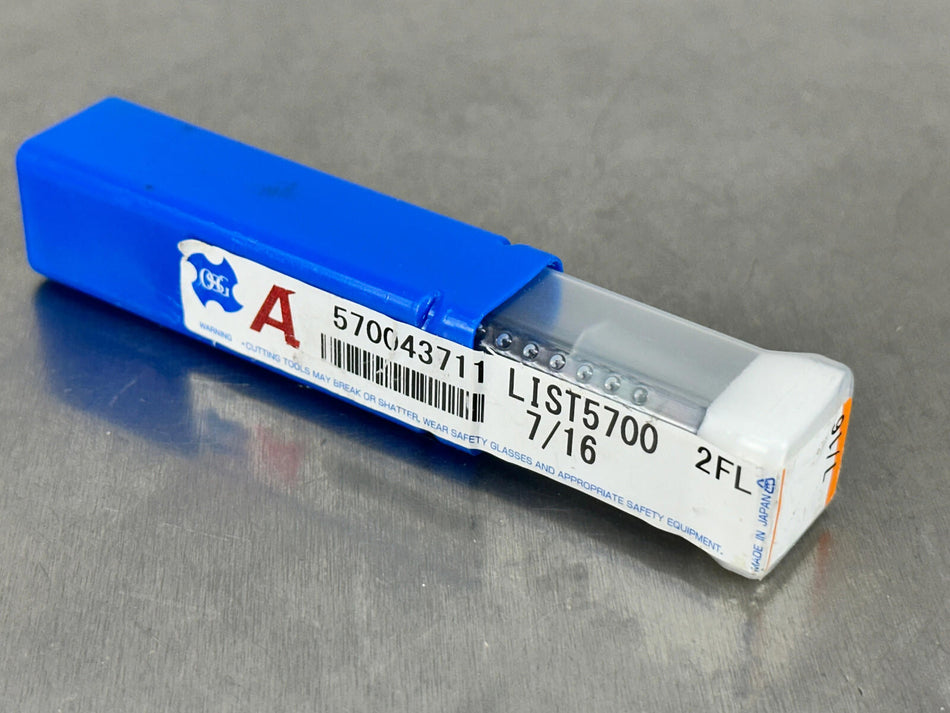 OSG 7/16" Solid Carbide Drill Coolant Fed 2xD Flat Bottom 570043711