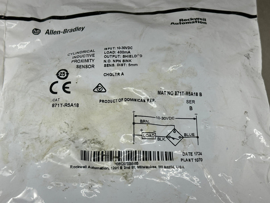 Allen Bradley 871T-R5A18 Inductive Proximity Sensor AB