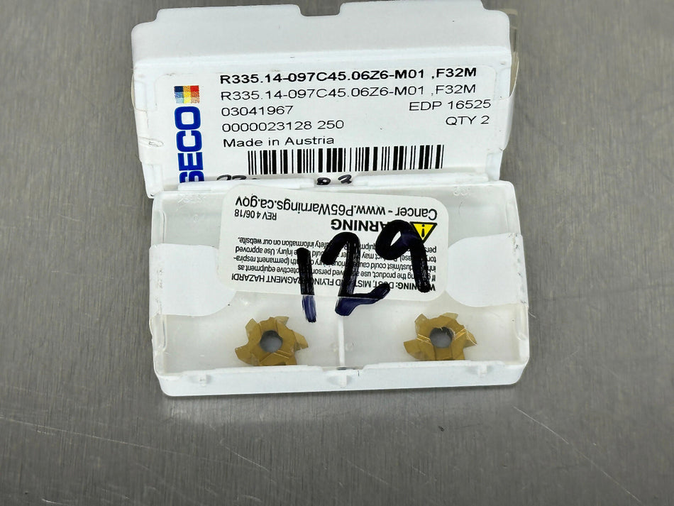 Seco R335.14-097C45.06Z6-M01 F32M Carbide Insert T-Slot 16525 (Pack of 2)