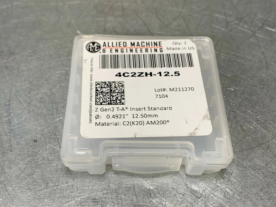 (2) Allied 4C2ZH-12.5 Carbide Indexable Insert Spade Drill 12.5mm AMEC #Z T-A