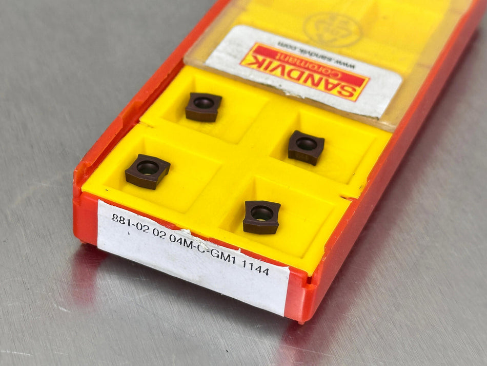 Sandvik 881-02 02 04M-C-GM1 1144 Carbide Insert (Pack of 4)