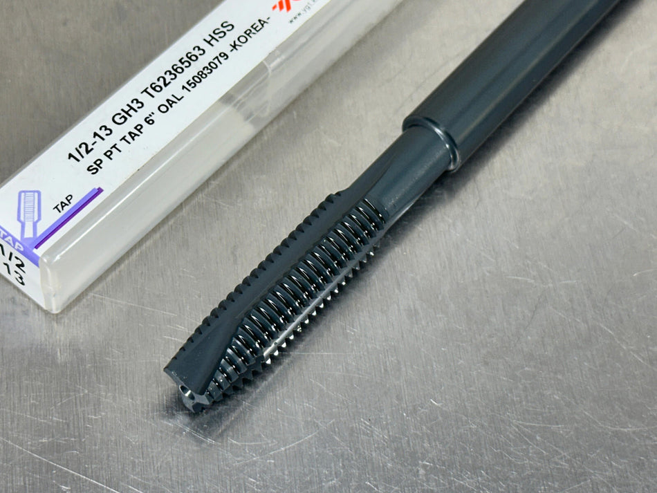 YG1 1/2-13 Extension Tap Spiral Point H3 6" OAL, 2 Flute T6236563