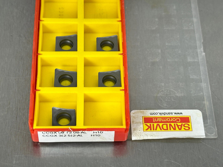 Sandvik CCGX 3(2.5)2-AL H10 Carbide Insert CCGX 09 T3 08-AL (Pack of 5)