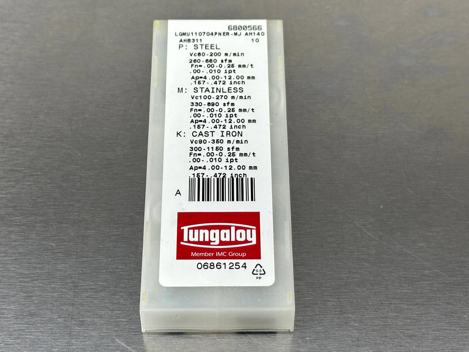 Tungaloy LQMU110704PNER-MJ AH140 Carbide Insert (Pack of 10)