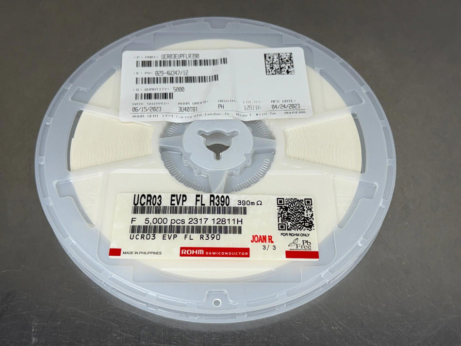 Rohm UCR03EVPFLR390 Chip Resistor Surface Mount (Qty 5000)