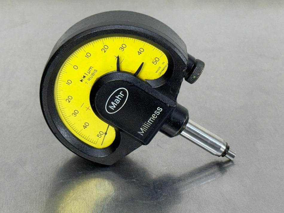 Mahr Millimess 1um Dial Indicator Comparator 50 - 0 - 50 7 Rubis