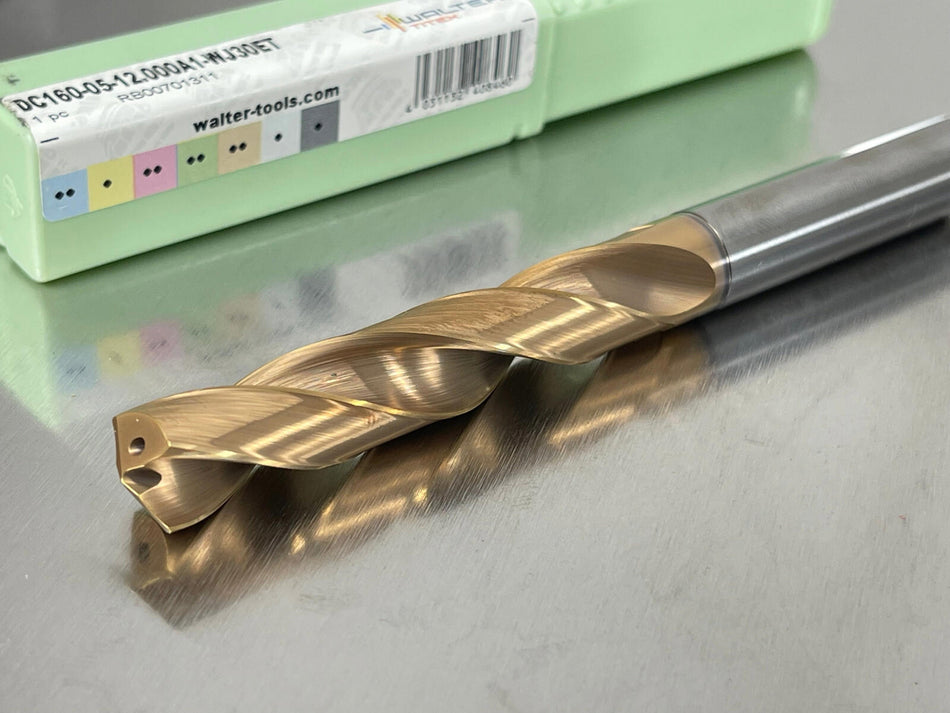 Walter Titex 12mm Carbide Drill Coolant X-Treme Evo DC160-05-12.000A1-WJ30ET