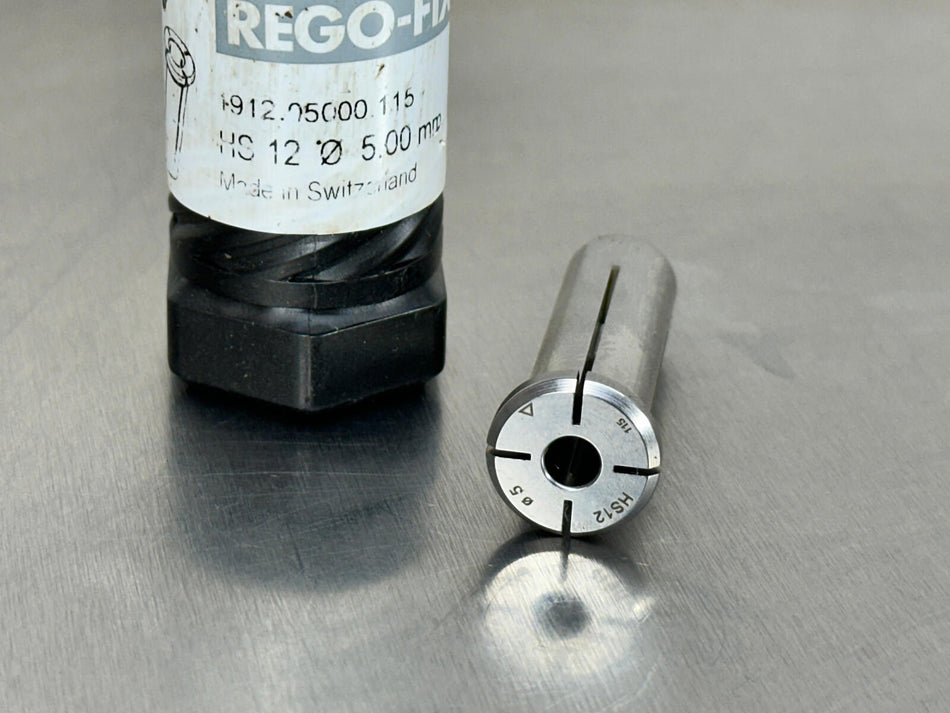 Rego-Fix HS 12 x 5mm ID Hydraulic Sleeve Reduction Collet Chuck 1912.05000