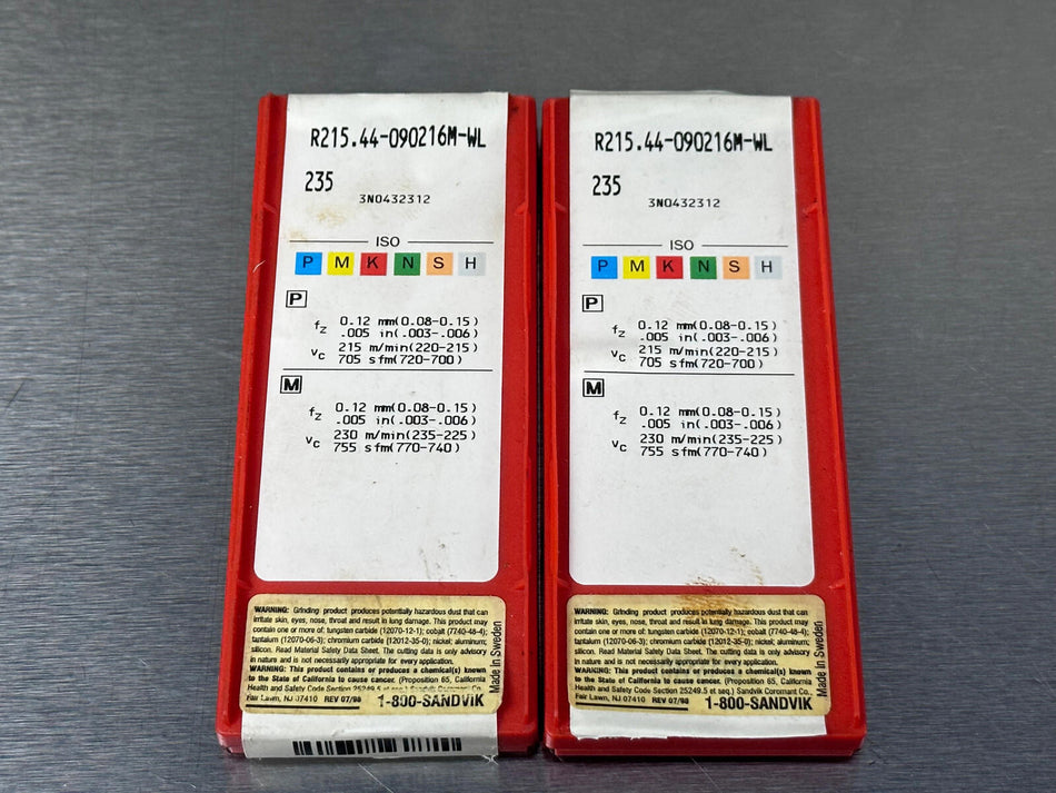 Sandvik R215.44-090216M-WL 235 Carbide Insert  (Pack of 19)