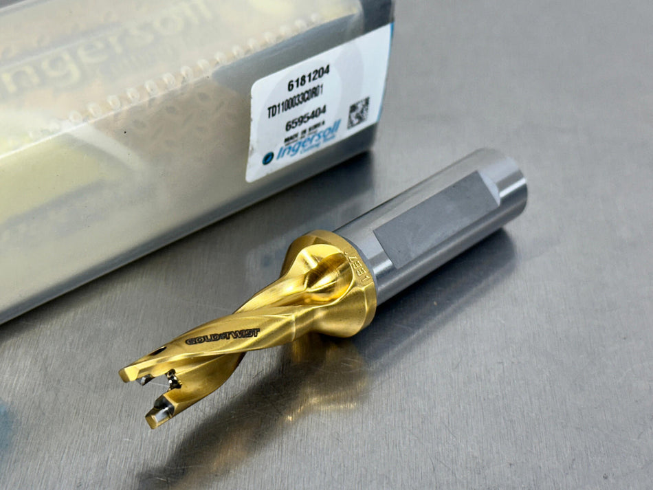 Ingersoll TD1100033C0R01 Indexable Drill 11mm 3xD Gold Twist Replaceable Tip