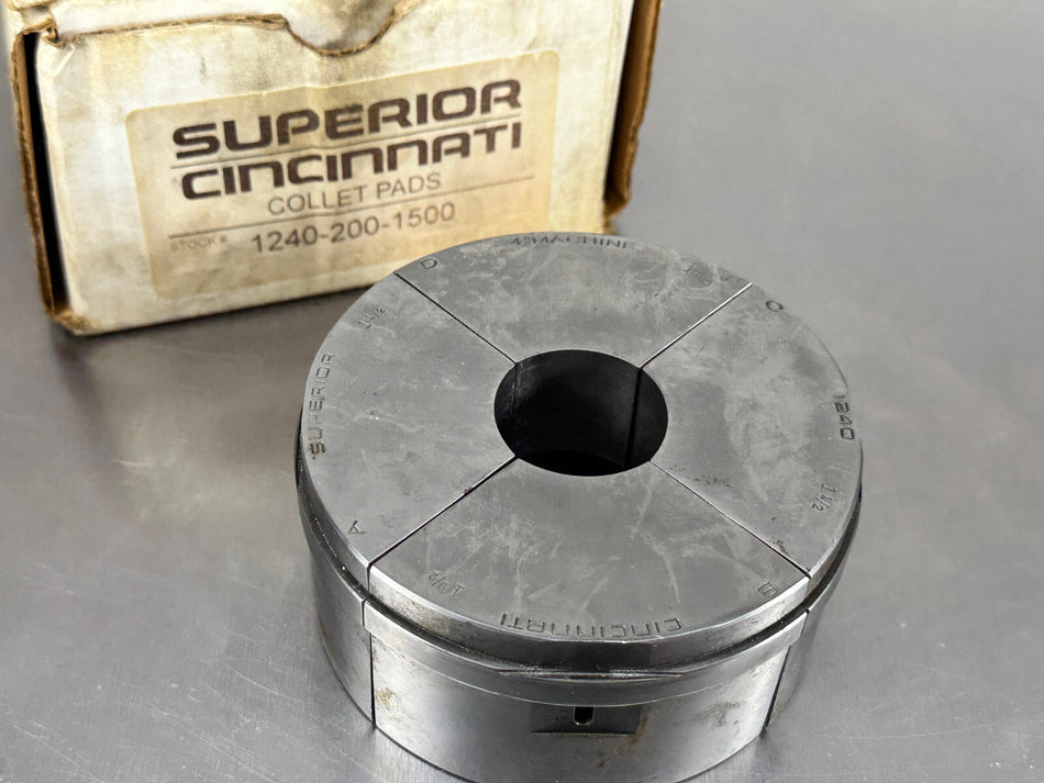 Superior Cincinnati S40 1-1/2" Collet Pad Round Smooth 1240-200-1500
