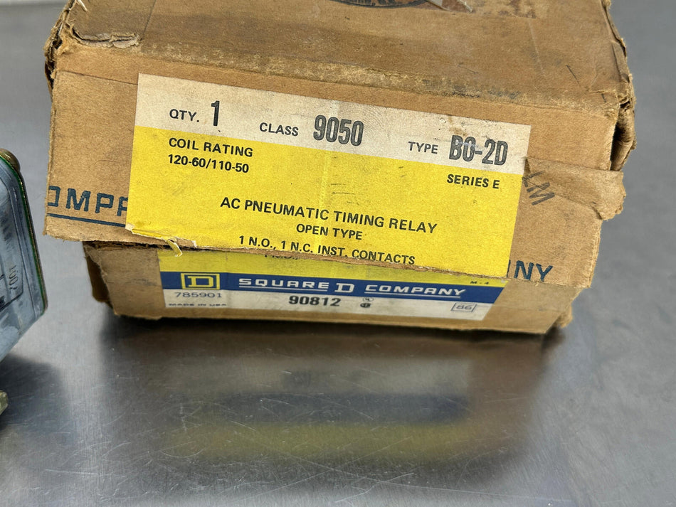 Square D 9050 B0-2D Pneumatic Timing Relay Series E BO-2D