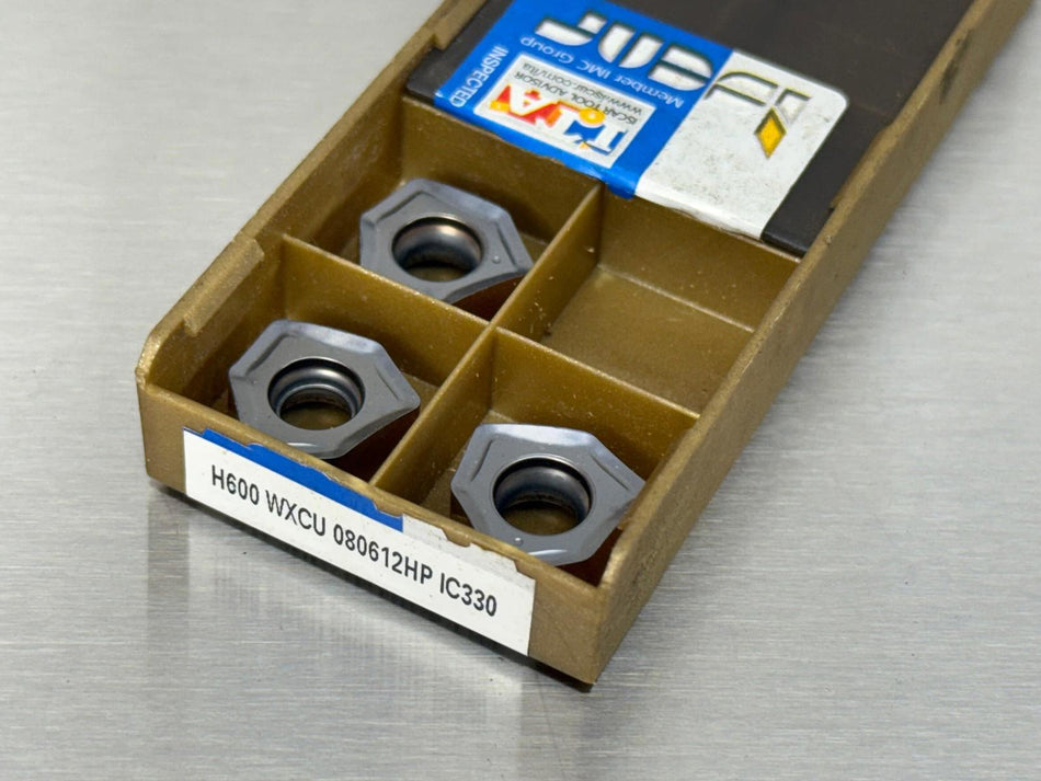 Iscar H600 WXCU 080612HP IC330 Carbide Insert (Pack of 3)