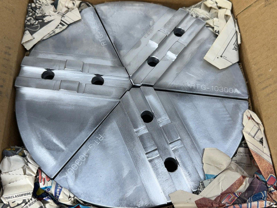 RTG-10300A Aluminum Round Jaws 10" Chuck Tongue & Groove - USA Made Bison, Buck