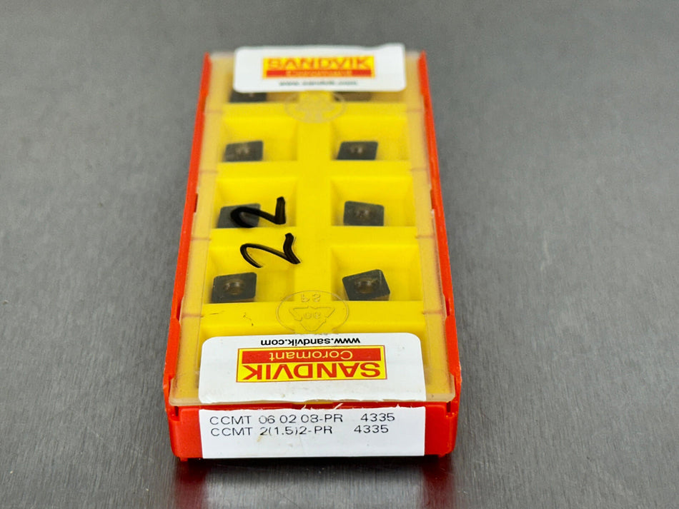 Sandvik CCMT 2(1.5)2-PR 4335 Carbide Insert CCMT 06 02 08-PR (Pack of 10)