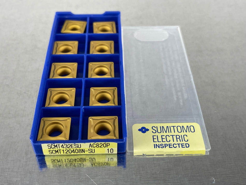 Sumitomo SCMT432ESU AC820P Carbide Insert SCMT120408N-SU (Pack of 10)