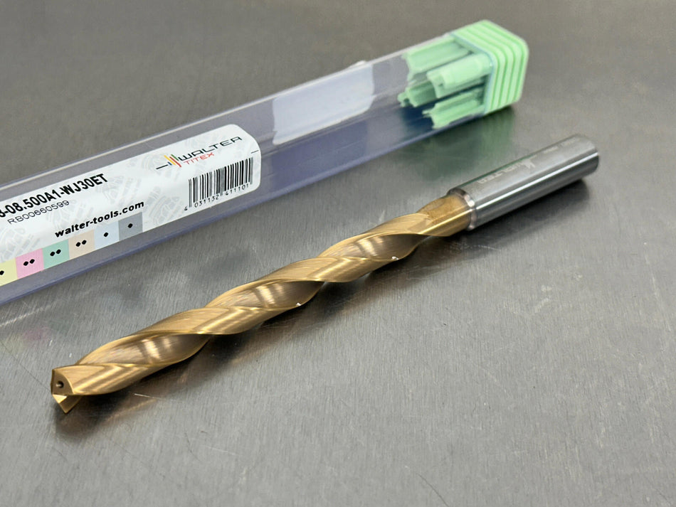 Walter 8.5mm Carbide Drill 8xD Coolant Through Titex DC160-08-08.500A1-WJ30ET