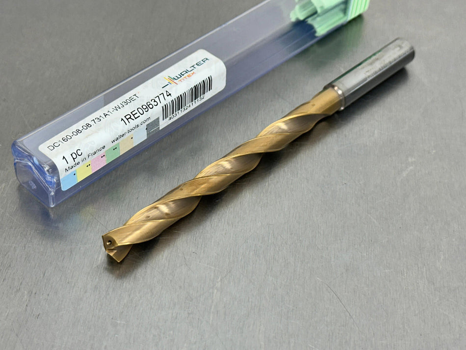 Walter 8.731mm Carbide Drill 8xD Coolant Through DC160-08-08.731A1-WJ30ET