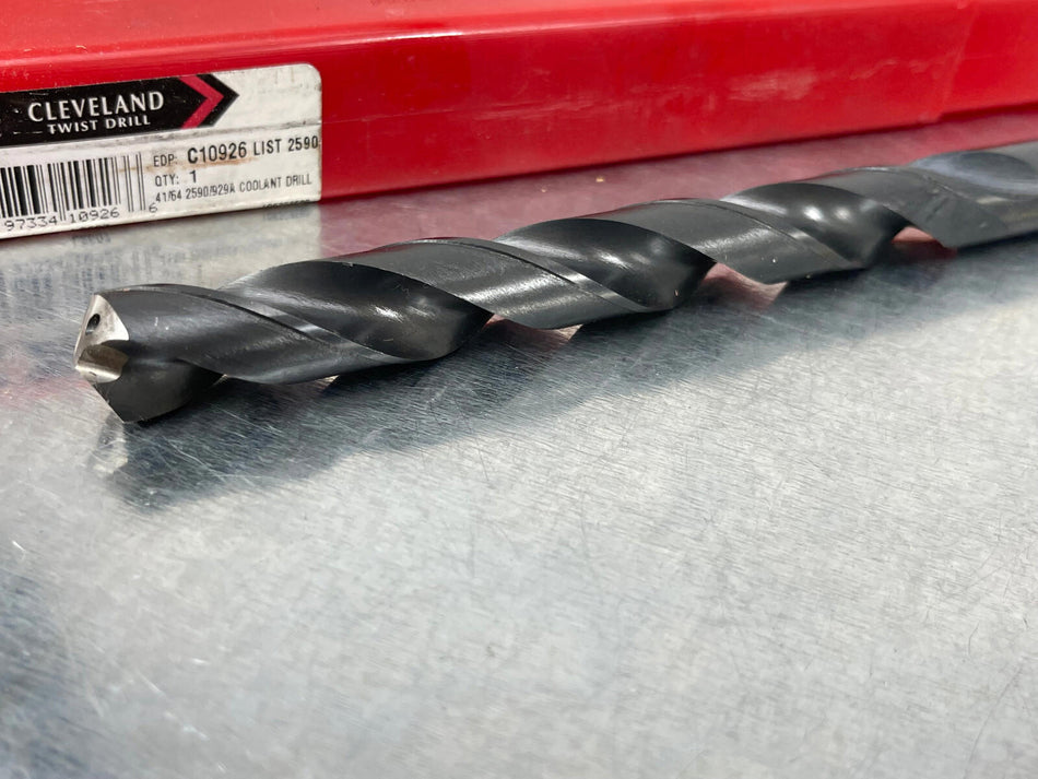Cleveland 41/64" 2590 Drill Oil Hole HSS 9" OAL C10926