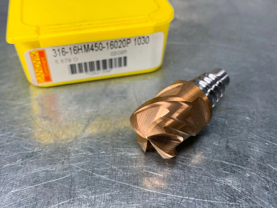 Sandvik 316-16HM450-16020P 1030 Carbide Head 16mm, Face Milling, CoroMill 316