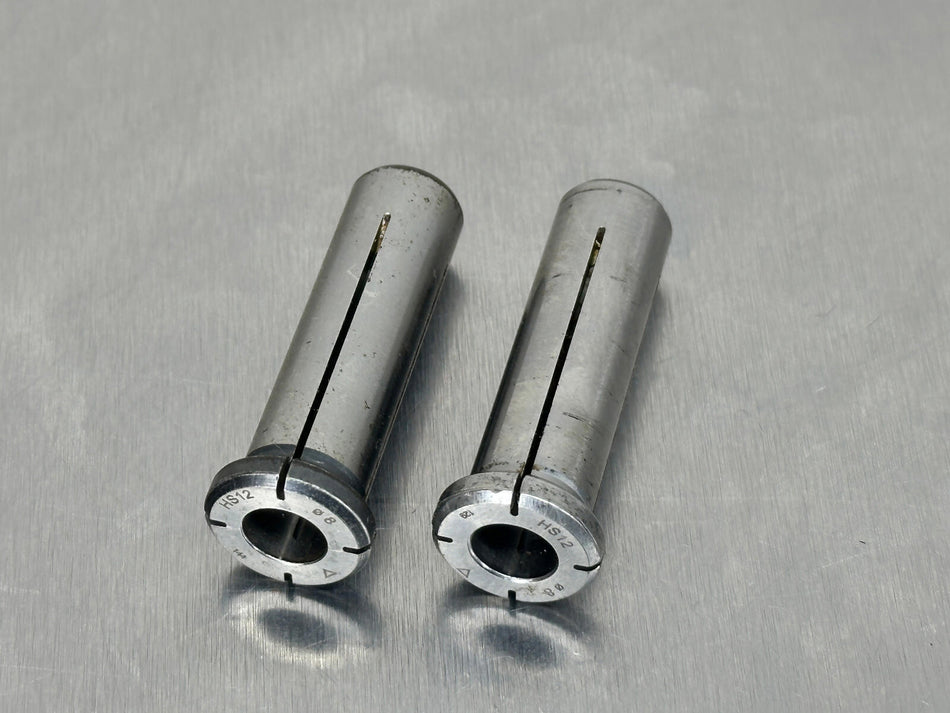 (2) Rego-Fix HS 12 x 8mm ID Hydraulic Sleeve Reduction Collet Chuck 1912.08000