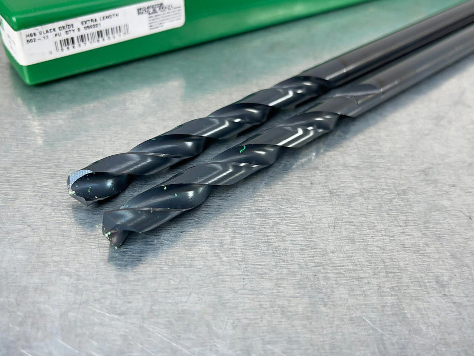 (2) PTD Letter U HSS Aircraft Extension Drill 12" Black Oxide 059221