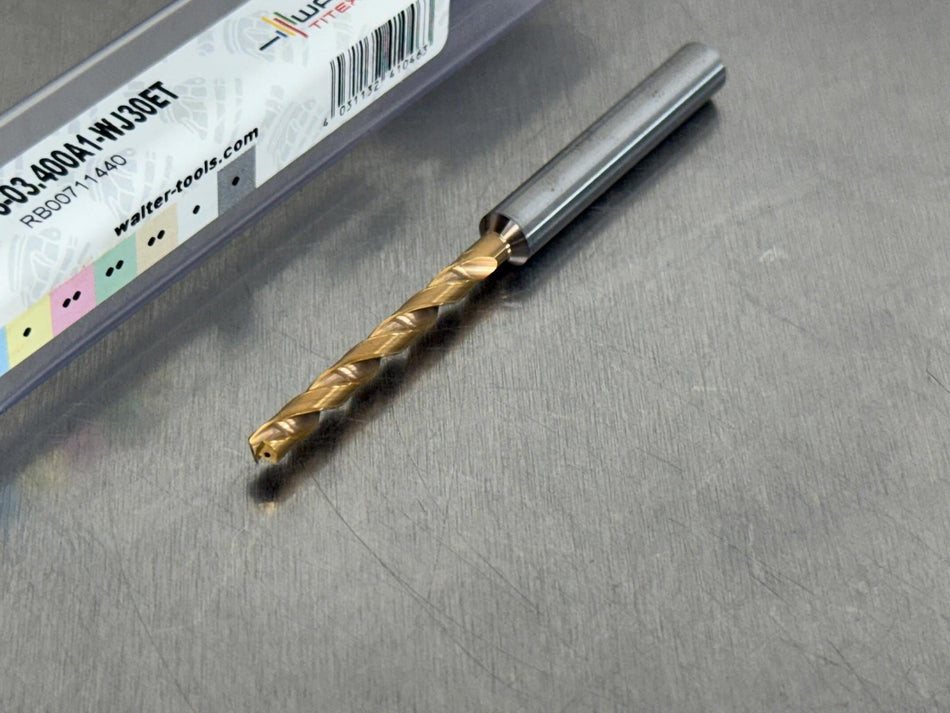 Walter 3.4mm Carbide Drill 8xD Coolant Xtreme Evo DC160-08-03.400A1-WJ30ET