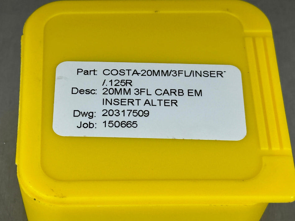 Sandvik CoroMill 316 Carbide Head 20mm Insert .125" Corner Radius
