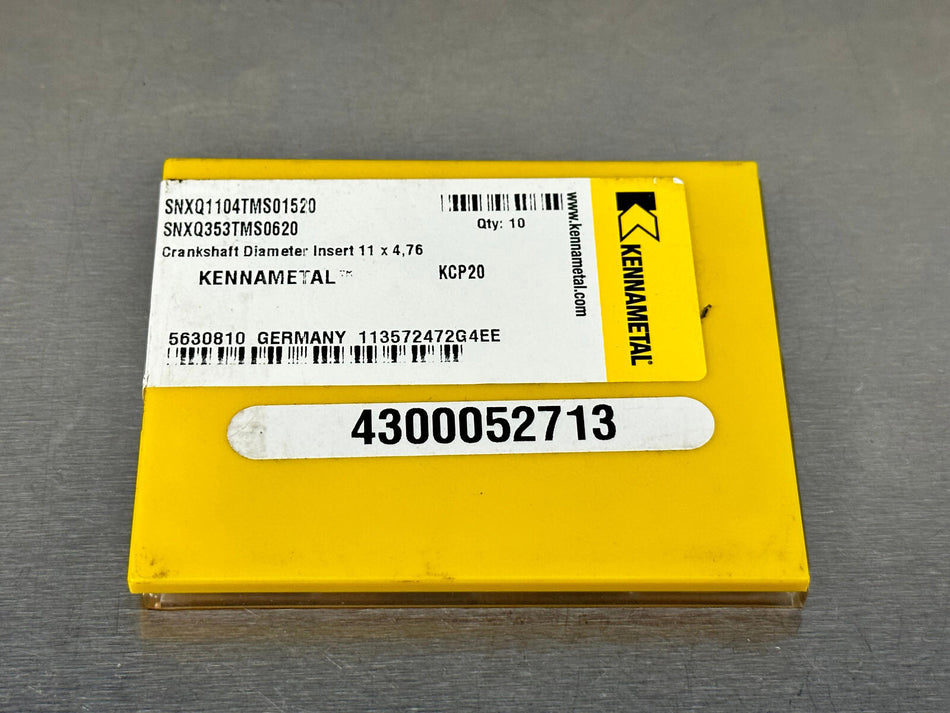 Kennametal SNXQ 353TMS0620 KCP20 Carbide Insert 1104TMS01520 (Pack of 10)