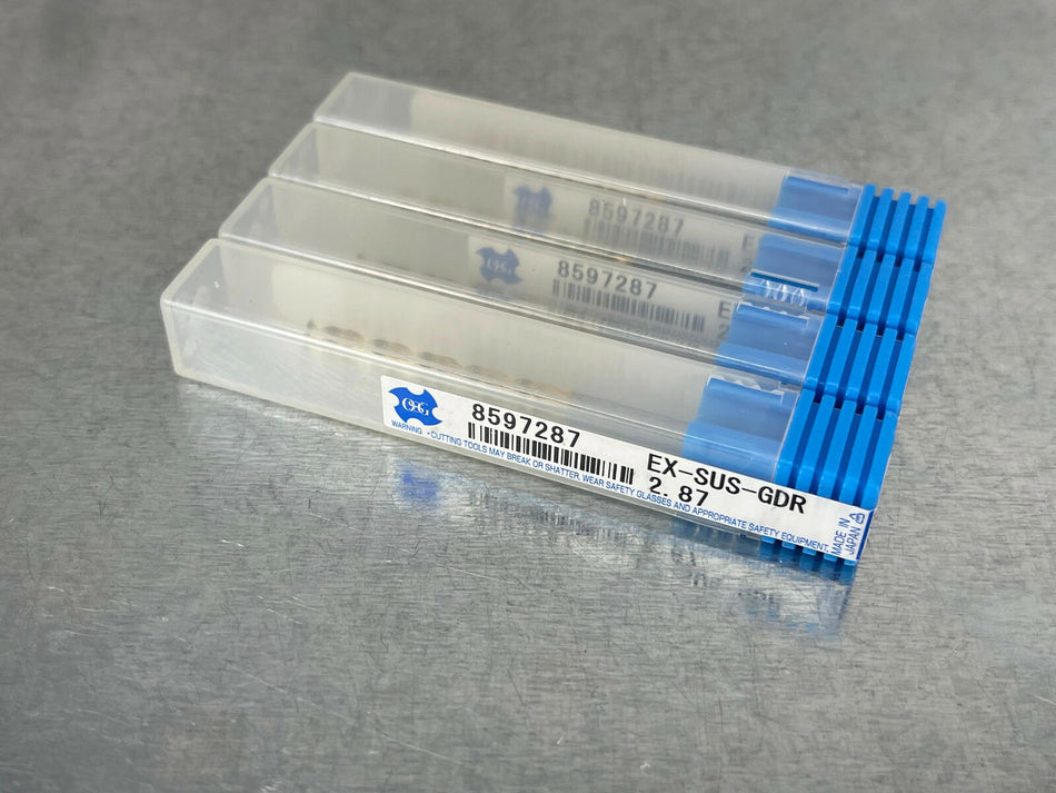 (4) OSG 2.87mm Jobber Drill HSSE TiN Coat 65mm OAL 8597287