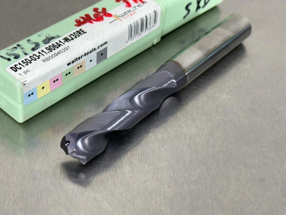 Walter Titex 15/32" Carbide Drill 3xD Coolant Through DC150-03-11.906A1-WJ30RE