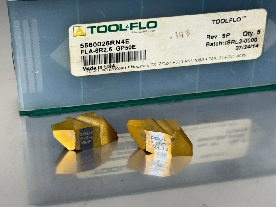 Tool-Flo FLA-6R2.5 GP50E Carbide Insert Threading (Pack of 2)