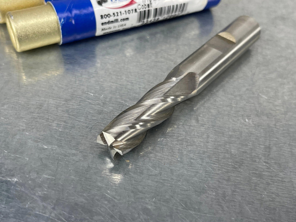 (3) Melin 7/16" End Mill M42 Cobalt Square End 1-1/4" LOC CC-1614-M
