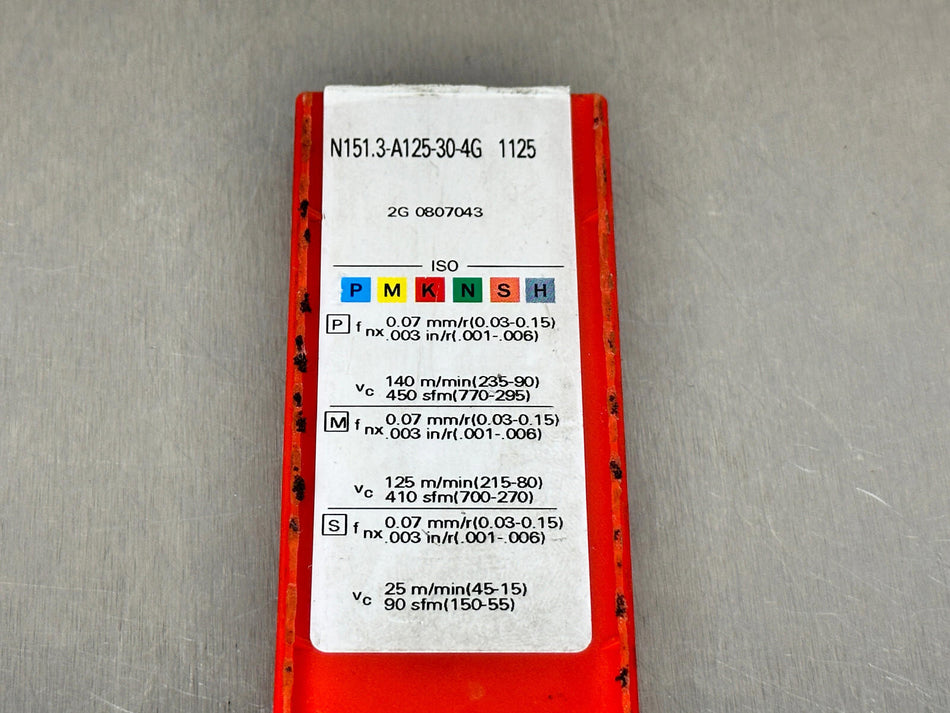 Sandvik N151.3-A125-30-4G 1125 Carbide Insert (Pack of 8)