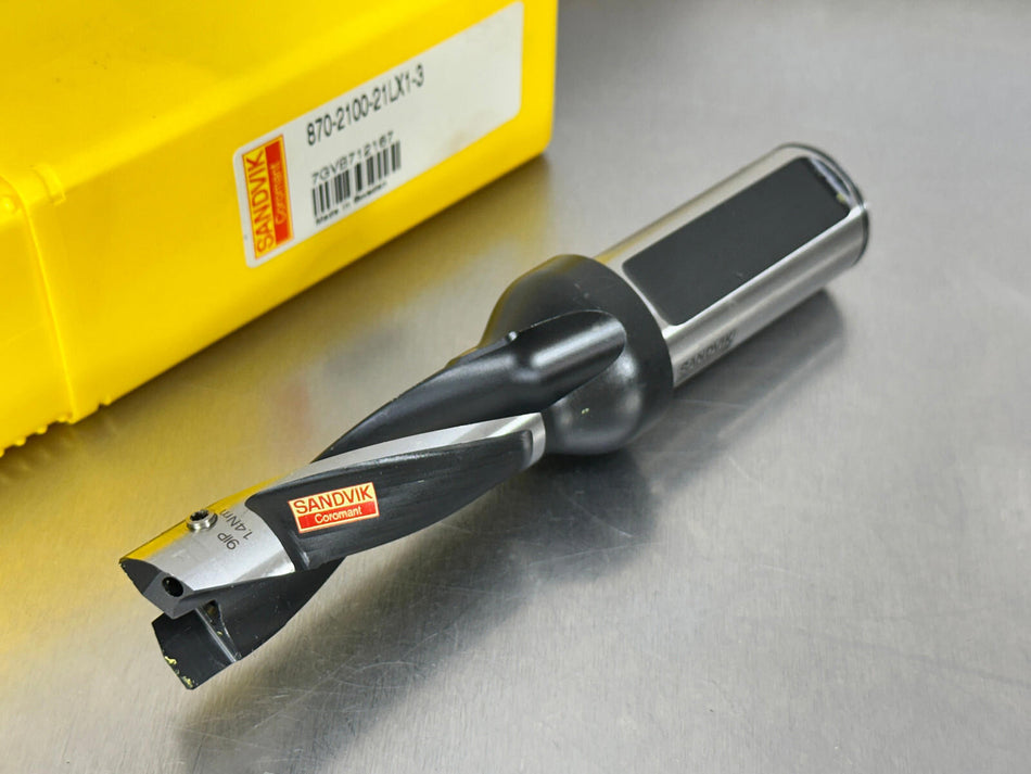 Sandvik 870-2100-21LX1-3 Exchangeable Tip Drill 21-21.99mm Indexable CoroDrill
