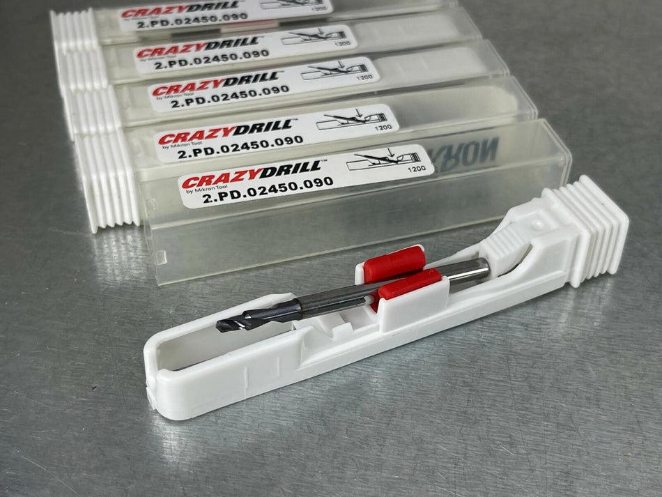 (5) Mikron 2.45mm Solid Carbide Drill Cross Pilot CarzyDrill 2.PD.02450.170