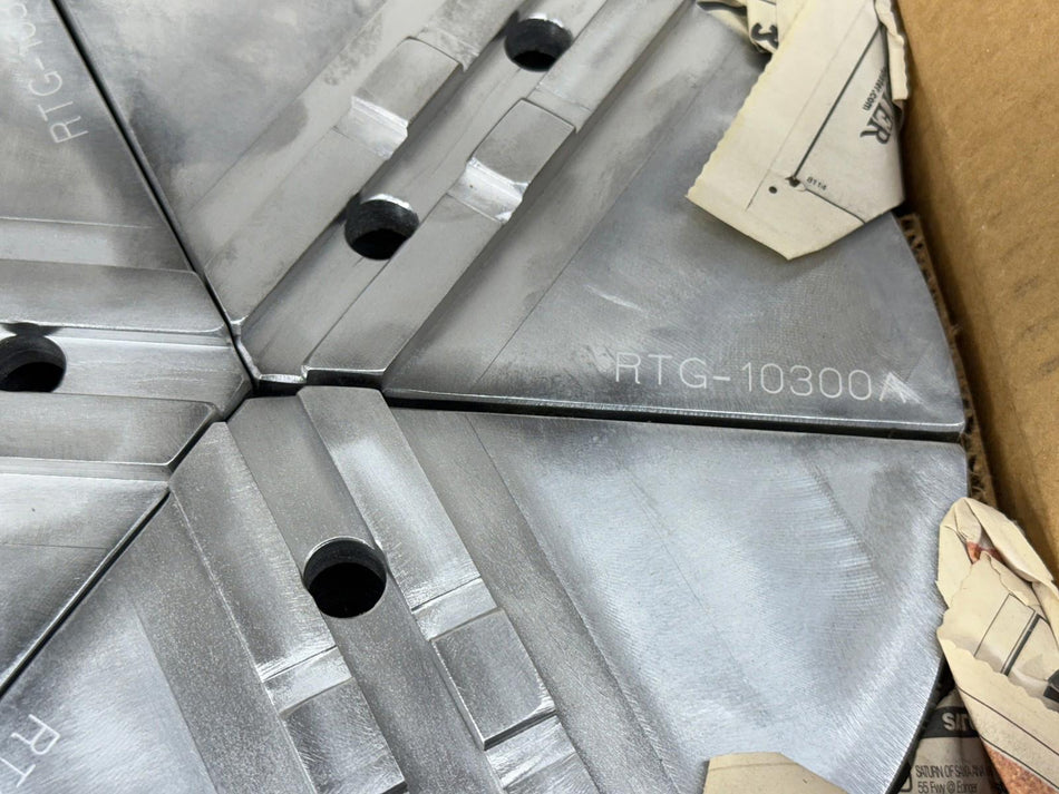 RTG-10300A Aluminum Round Jaws 10" Chuck Tongue & Groove - USA Made Bison, Buck