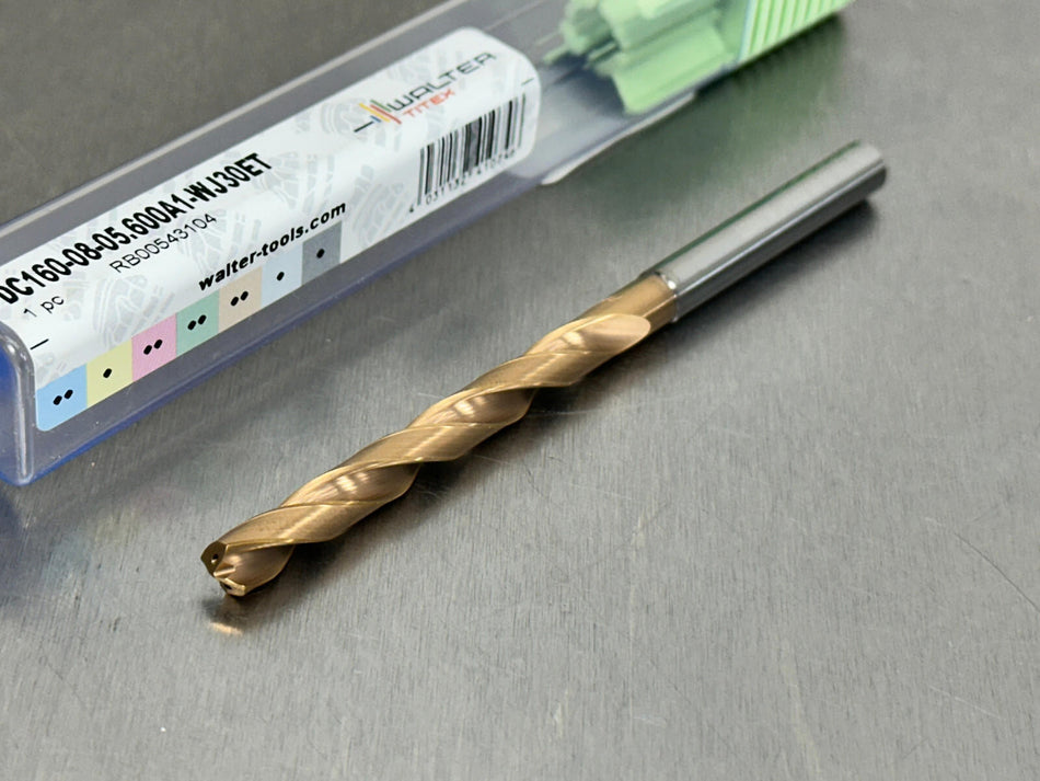 Walter 5.6mm Carbide Drill 8xD Coolant Through DC160-08-05.600A1-WJ30ET