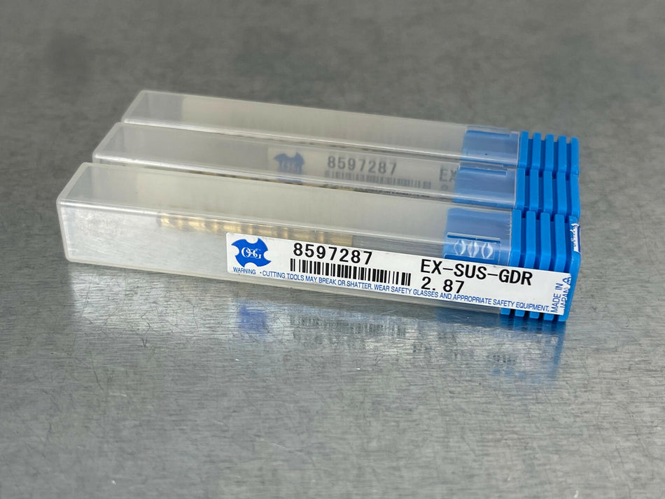 (3) OSG 2.87mm Jobber Drill HSSE TiN Coat 65mm OAL 8597287