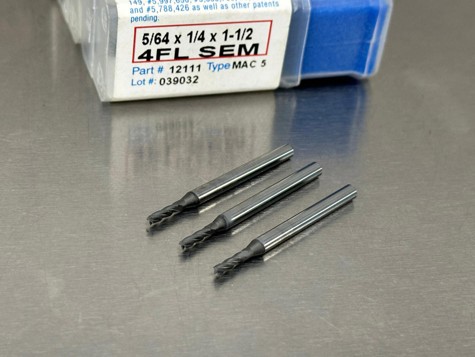 SP3 5/64" Carbide End Mill Diamond Coated MAC5 (Pack of 3)