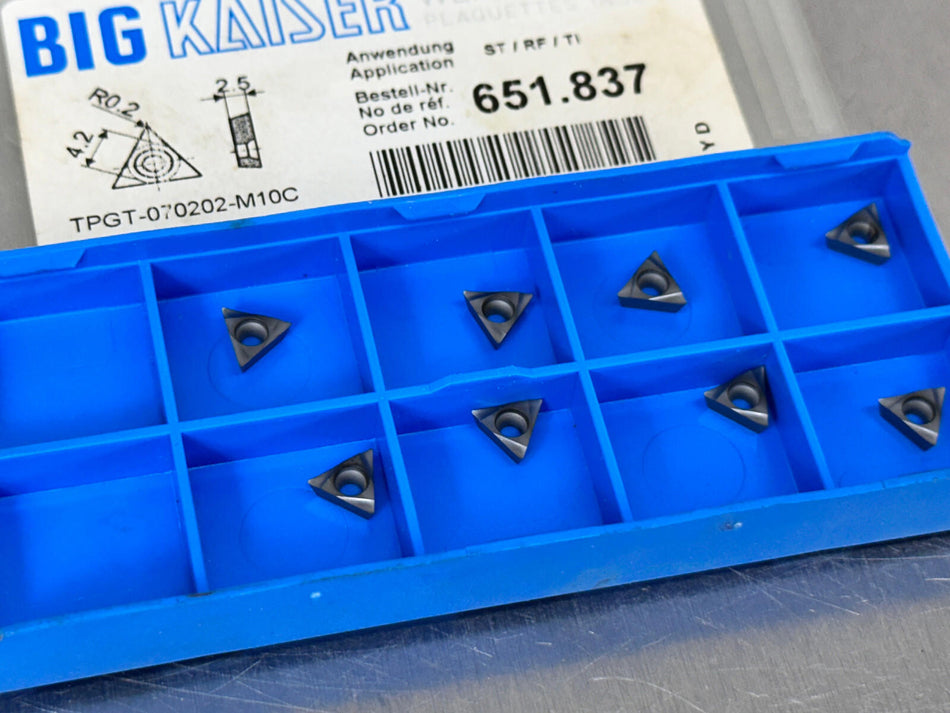 Kaiser 651.837 Carbide Insert Boring TPGT 070202 M10C (Pack of 8)