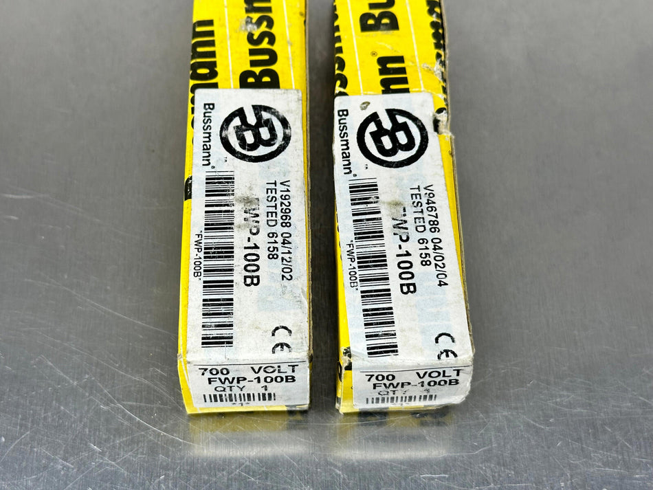 (2) Bussmann FWP-100B Semiconductor Fuse 100A, 700V