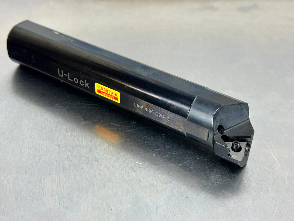 Sandvik 1.25" Indexable Boring Bar Thread Turning T-Max U-Lock L166.4KF-D20-3