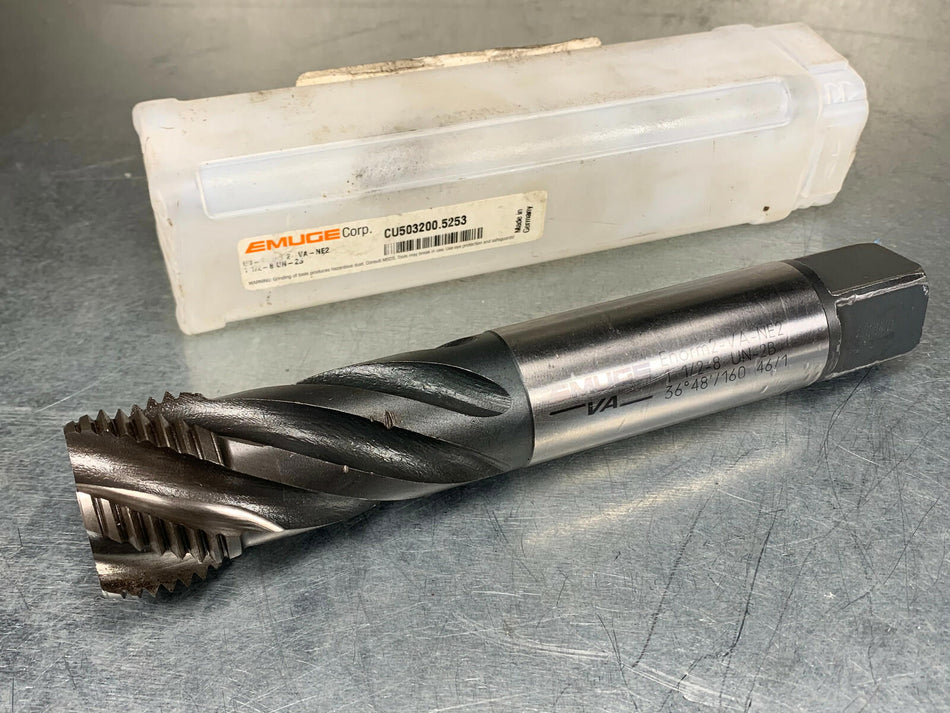 Emuge 1 1/2"-8 Spiral Flute Tap UNS-2B Mod Bott CU503200.5253