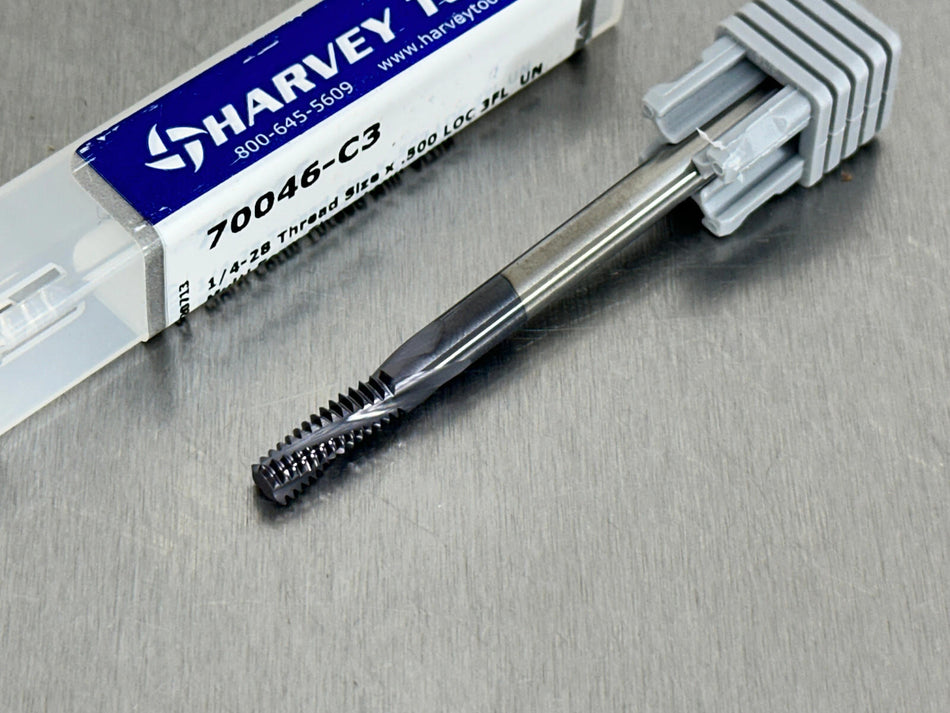 Harvey 1/4-28 Carbide Thread Mill Multi-Form Milling Cutter 70046-C3
