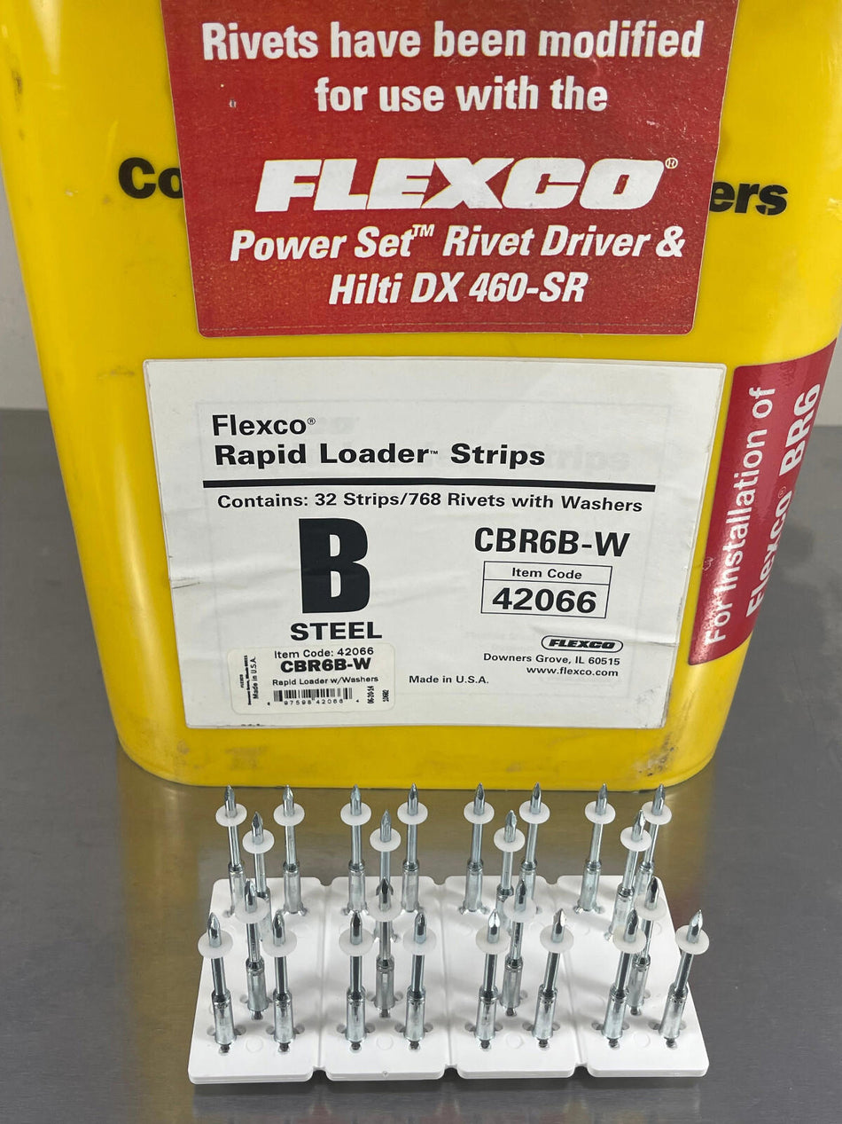 Flexco CBR6B-W Rapid Loader Rivet Strips Size B White 42066 (768 Rivets)