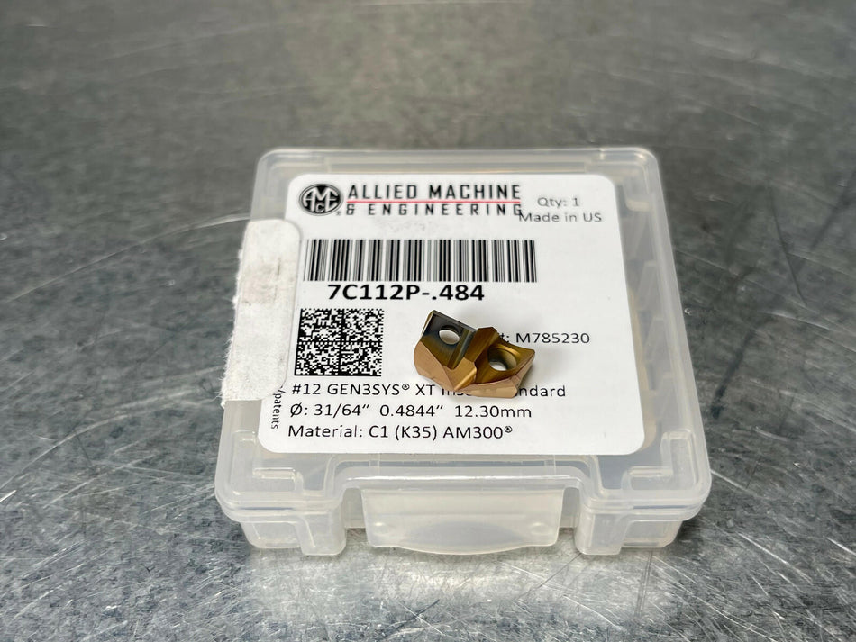 AMEC 31/64" Carbide Spade Drill Insert 12 GEN3 XT C1 Gen3Sys 7C112P-.484
