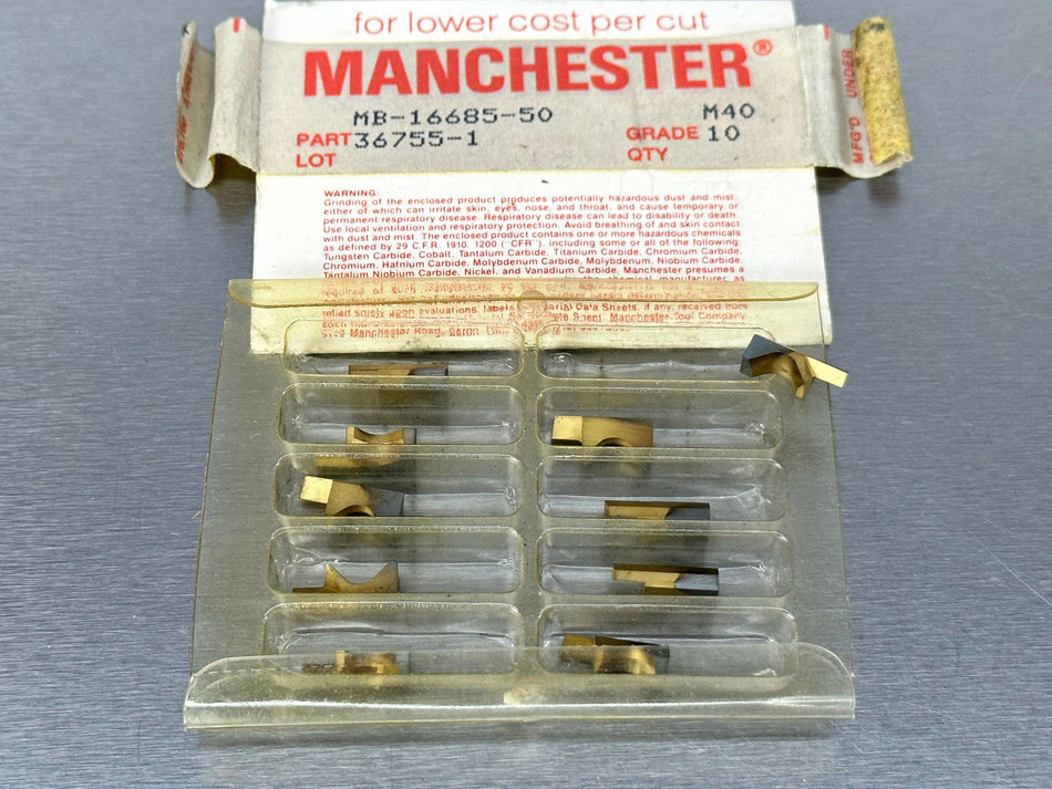 Manchester MB-16685 50 M40 Carbide Insert (Pack of 10)