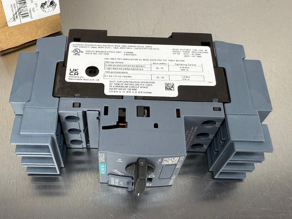 Siemens 3RV2711-1JD10 Circuit Breaker Sirius