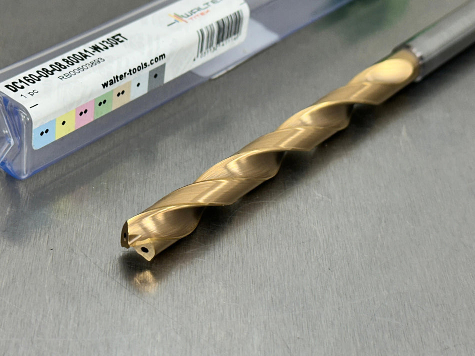 Walter 8.8mm Carbide Drill 8xD Coolant Through Titex DC160-08-08.800A1-WJ30ET
